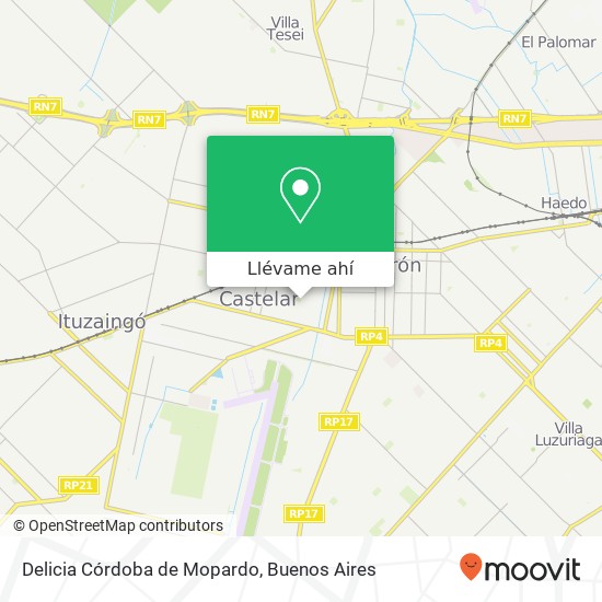 Mapa de Delicia Córdoba de Mopardo