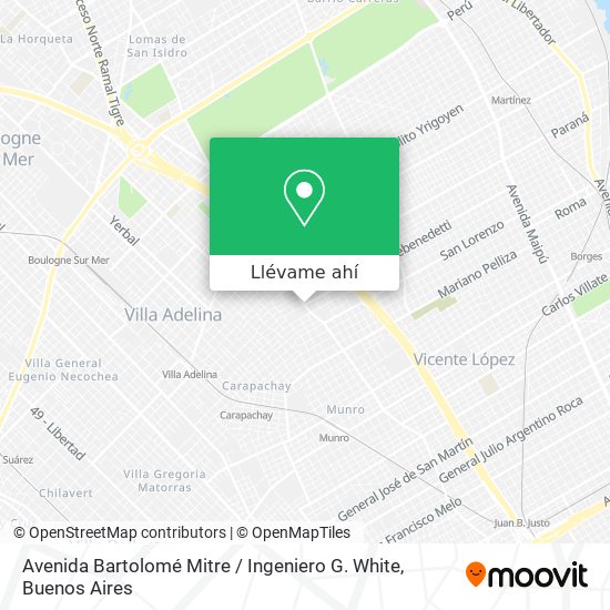 Mapa de Avenida Bartolomé Mitre / Ingeniero G. White
