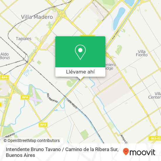 Mapa de Intendente Bruno Tavano / Camino de la Ribera Sur