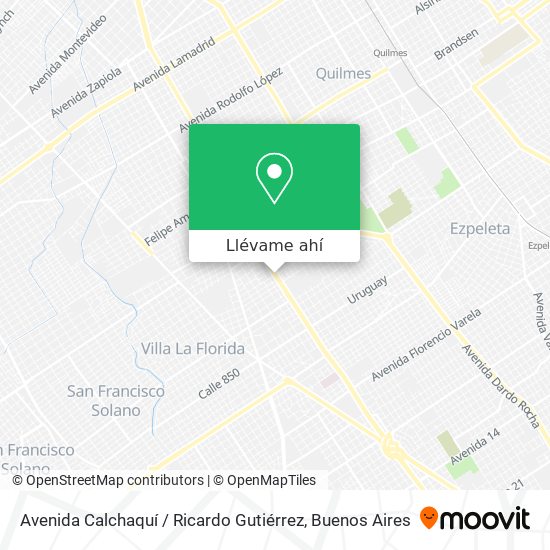 Mapa de Avenida Calchaquí / Ricardo Gutiérrez