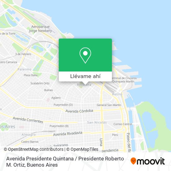 Mapa de Avenida Presidente Quintana / Presidente Roberto M. Ortiz