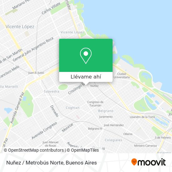 Mapa de Nuñez / Metrobús Norte