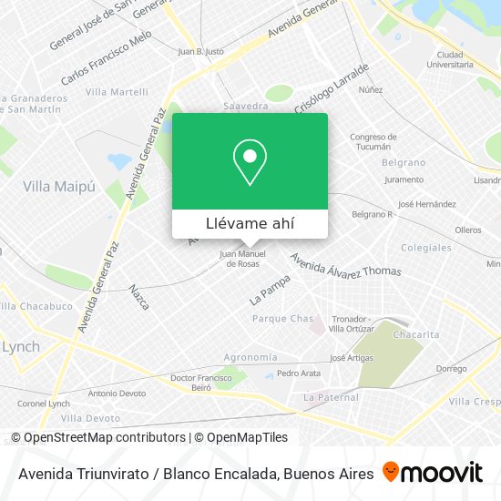 Mapa de Avenida Triunvirato / Blanco Encalada