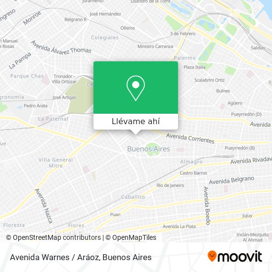 Mapa de Avenida Warnes / Aráoz