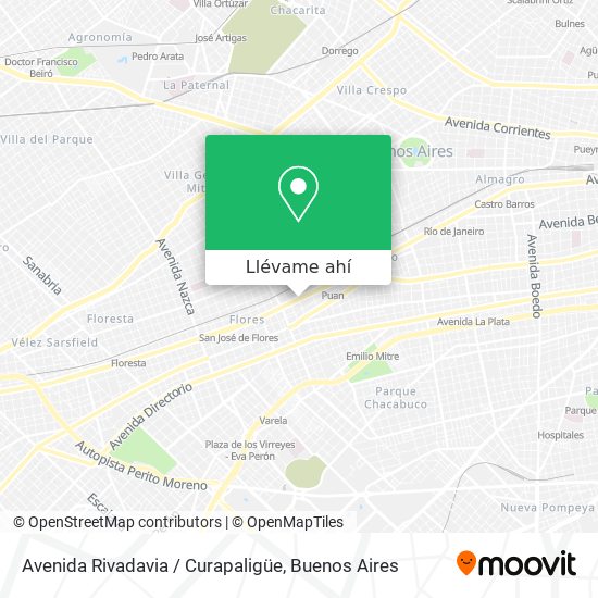 Mapa de Avenida Rivadavia / Curapaligüe
