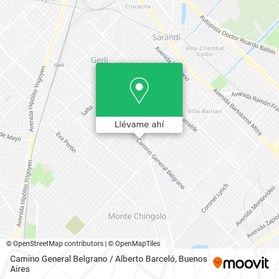 Mapa de Camino General Belgrano / Alberto Barceló