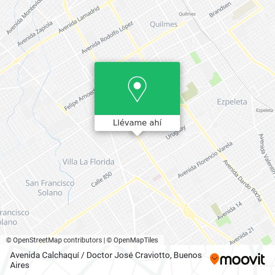 Mapa de Avenida Calchaquí / Doctor José Craviotto