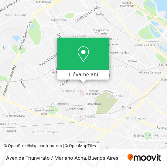 Mapa de Avenida Triunvirato / Mariano Acha