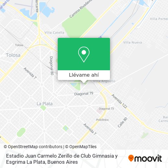 Mapa de Estadio Juan Carmelo Zerillo de Club Gimnasia y Esgrima La Plata