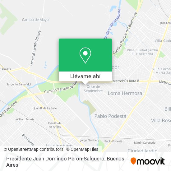 Mapa de Presidente Juan Domingo Perón-Salguero