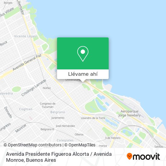 Mapa de Avenida Presidente Figueroa Alcorta / Avenida Monroe