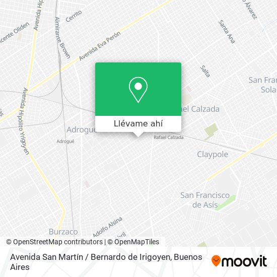 Mapa de Avenida San Martín / Bernardo de Irigoyen