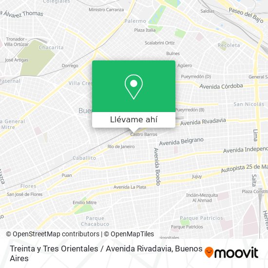 Mapa de Treinta y Tres Orientales / Avenida Rivadavia