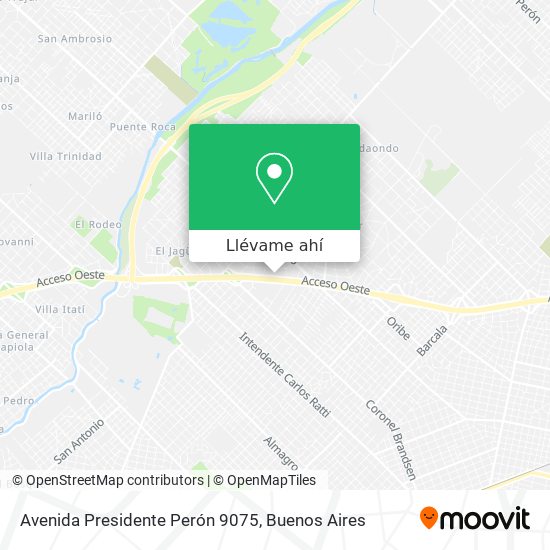 Mapa de Avenida Presidente Perón 9075