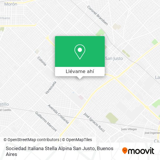 Mapa de Sociedad Italiana Stella Alpina San Justo
