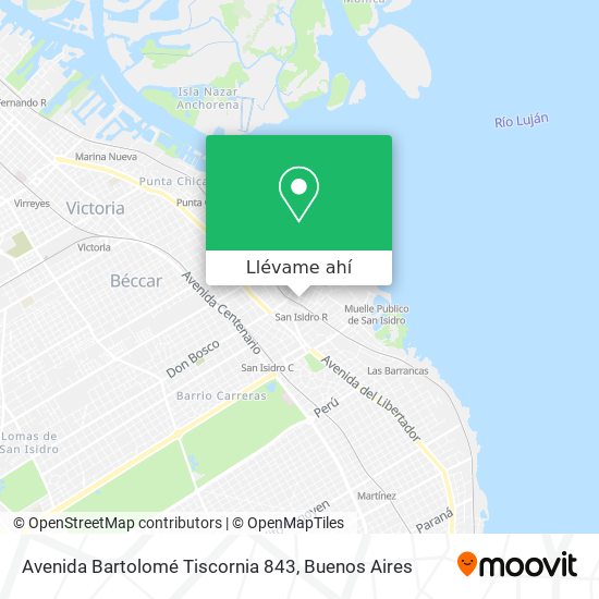 Mapa de Avenida Bartolomé Tiscornia 843