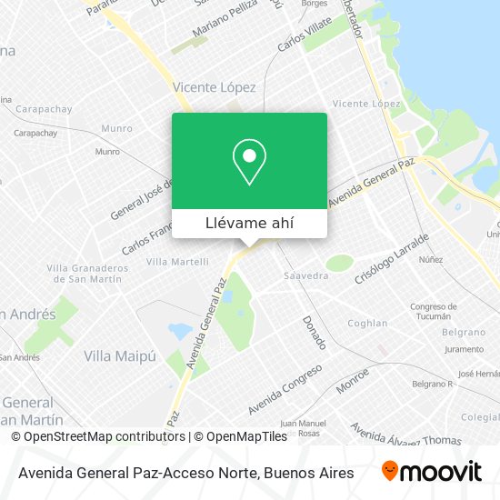 Mapa de Avenida General Paz-Acceso Norte