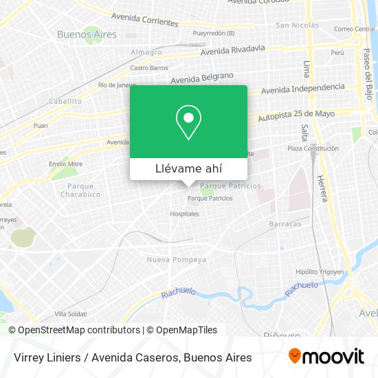 Mapa de Virrey Liniers / Avenida Caseros