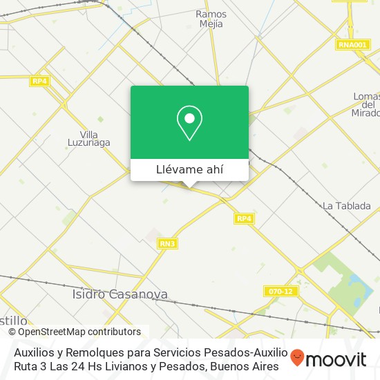 Mapa de Auxilios y Remolques para Servicios Pesados-Auxilio Ruta 3 Las 24 Hs Livianos y Pesados