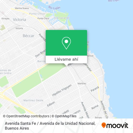 Mapa de Avenida Santa Fe / Avenida de la Unidad Nacional