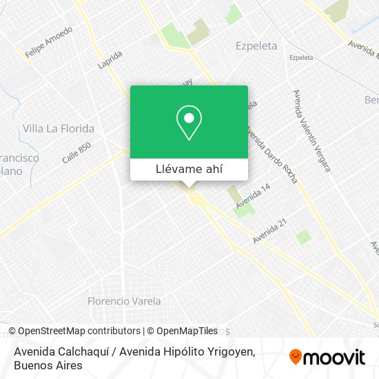 Mapa de Avenida Calchaquí / Avenida Hipólito Yrigoyen