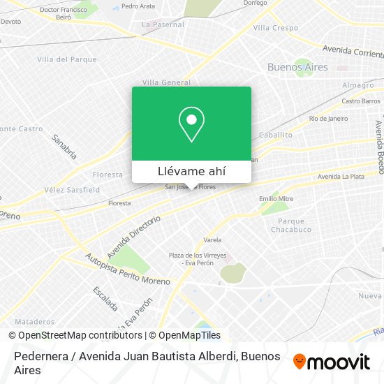 Mapa de Pedernera / Avenida Juan Bautista Alberdi