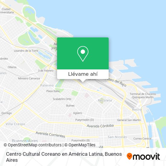 Mapa de Centro Cultural Coreano en América Latina