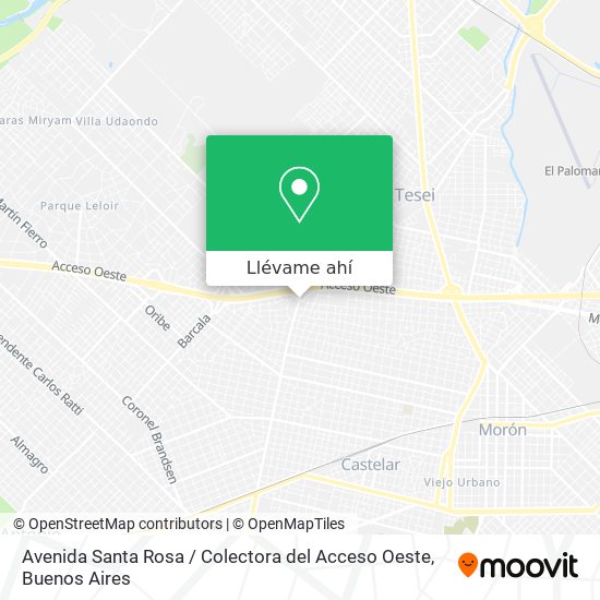 Mapa de Avenida Santa Rosa / Colectora del Acceso Oeste