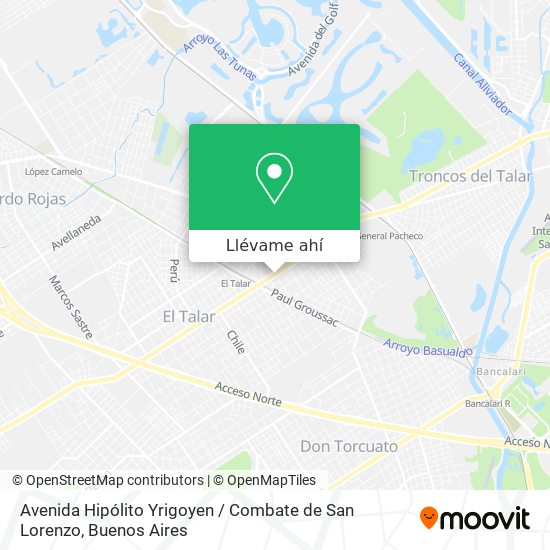 Mapa de Avenida Hipólito Yrigoyen / Combate de San Lorenzo