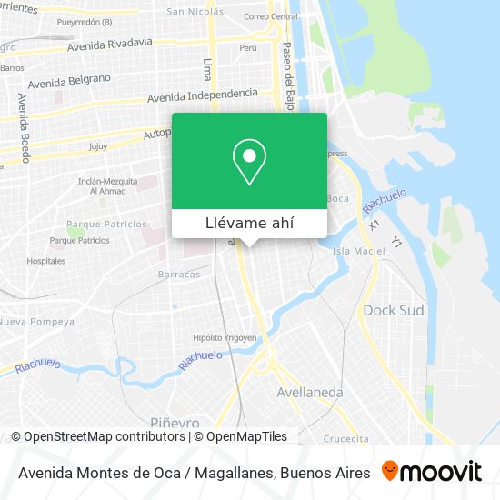Mapa de Avenida Montes de Oca / Magallanes