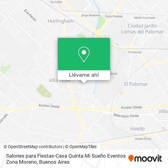 Mapa de Salones para Fiestas-Casa Quinta Mi Sueño Eventos Zona Moreno