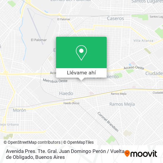 Mapa de Avenida Pres. Tte. Gral. Juan Domingo Perón / Vuelta de Obligado