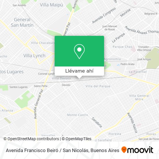 Mapa de Avenida Francisco Beiró / San Nicolás