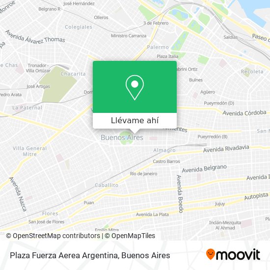 Mapa de Plaza Fuerza Aerea Argentina
