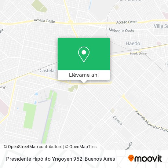 Mapa de Presidente Hipólito Yrigoyen 952