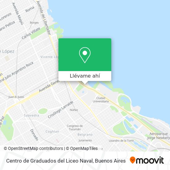 Mapa de Centro de Graduados del Liceo Naval