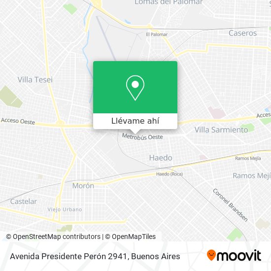 Mapa de Avenida Presidente Perón 2941