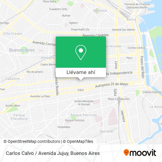 Mapa de Carlos Calvo / Avenida Jujuy