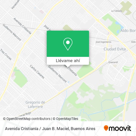 Mapa de Avenida Cristianía / Juan B. Maciel