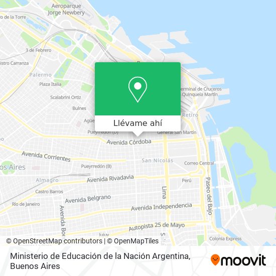 Mapa de Ministerio de Educación de la Nación Argentina