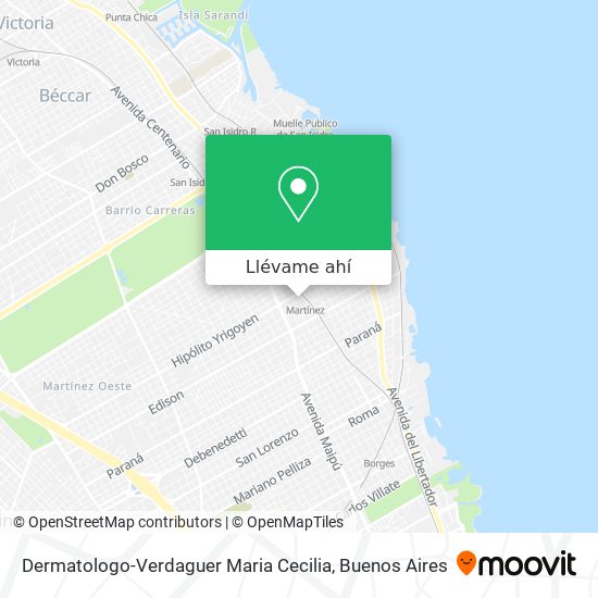 Mapa de Dermatologo-Verdaguer Maria Cecilia