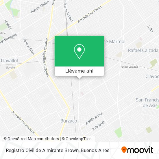 Mapa de Registro Civil de Almirante Brown