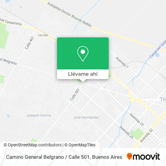 Mapa de Camino General Belgrano / Calle 501