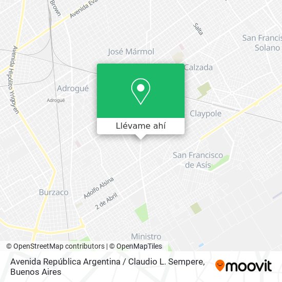 Mapa de Avenida República Argentina / Claudio L. Sempere