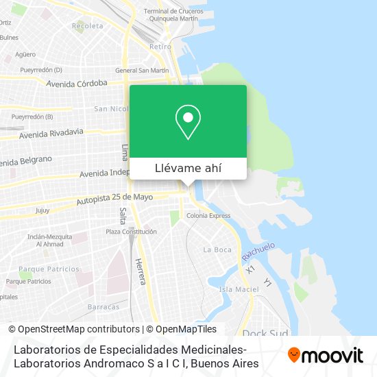 Mapa de Laboratorios de Especialidades Medicinales-Laboratorios Andromaco S a I C I