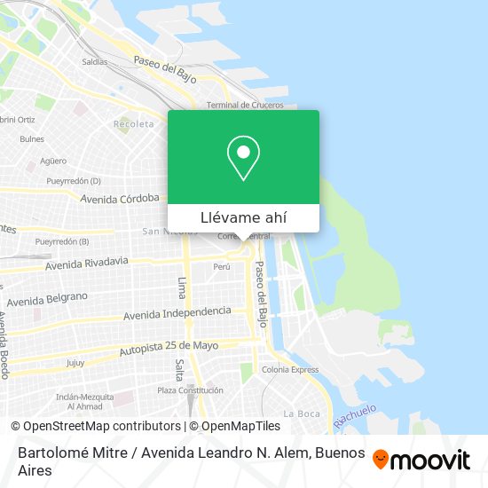 Mapa de Bartolomé Mitre / Avenida Leandro N. Alem