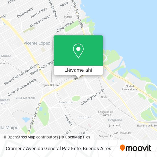 Mapa de Crámer / Avenida General Paz Este