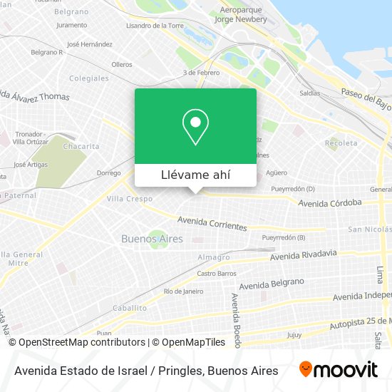 Mapa de Avenida Estado de Israel / Pringles