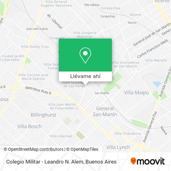 Mapa de Colegio Militar - Leandro N. Alem