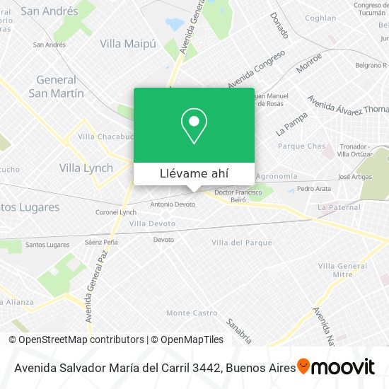 Mapa de Avenida Salvador María del Carril 3442